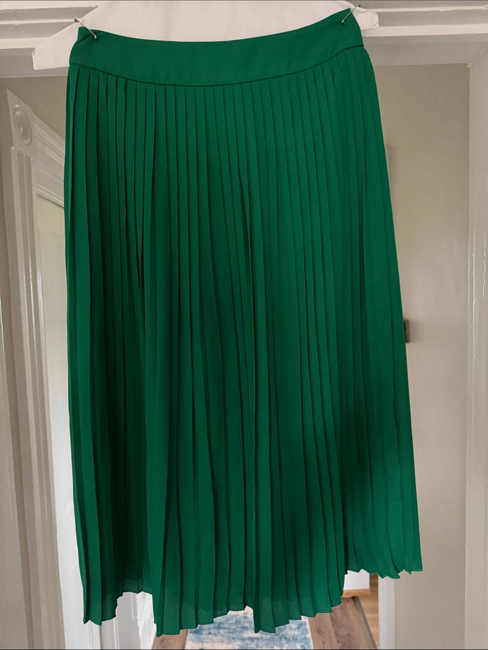 J. Crew Emerald Green Pleated Midi Skirt